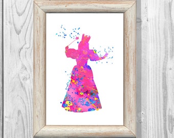 Glinda Good Witch Poster Watercolor Poster Disney Wizard of Oz Poster Wicked Witch Magic Art Print Wall Decor Instant Digital Download