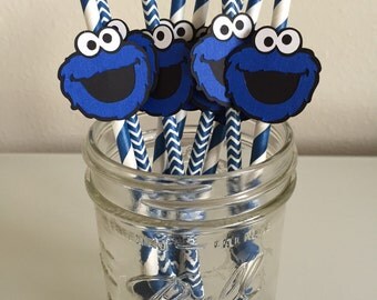 Sesame Street Cookie Monster Paper Straws