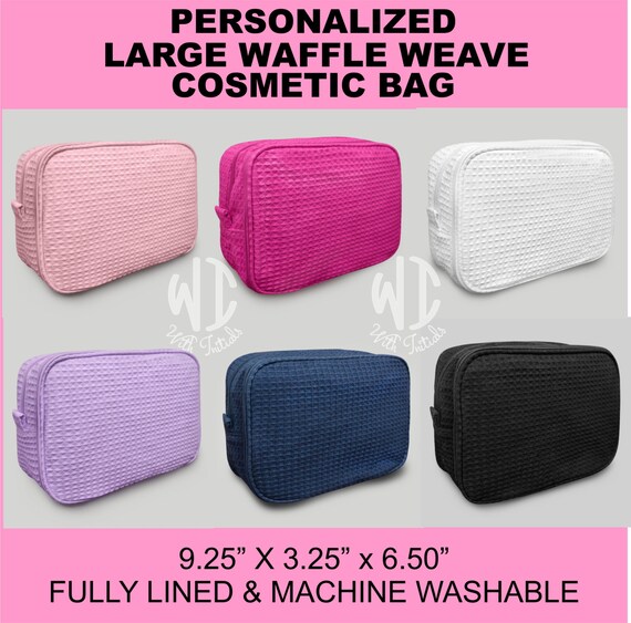 waffle weave cosmetic bag