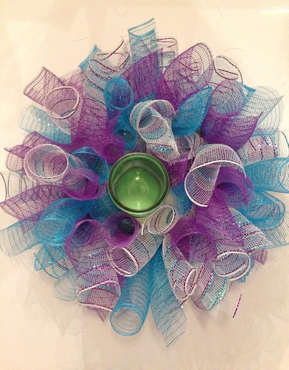 Centerpiece deco mesh centerpiece spring decor handmade