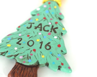 Personalized Christmas Tree ornament for BOY or GIRL Christmas Ornament Christmas folk art ornament