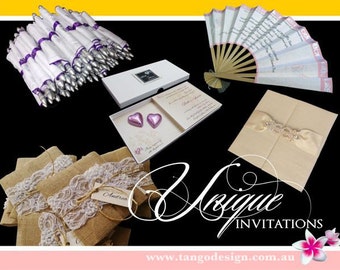 Wedding invitation Set. Elegant or Rustic wedding suite. SAMPLE Pack. Unique wedding invites UK. Laser cut wedding invitations Australia USA