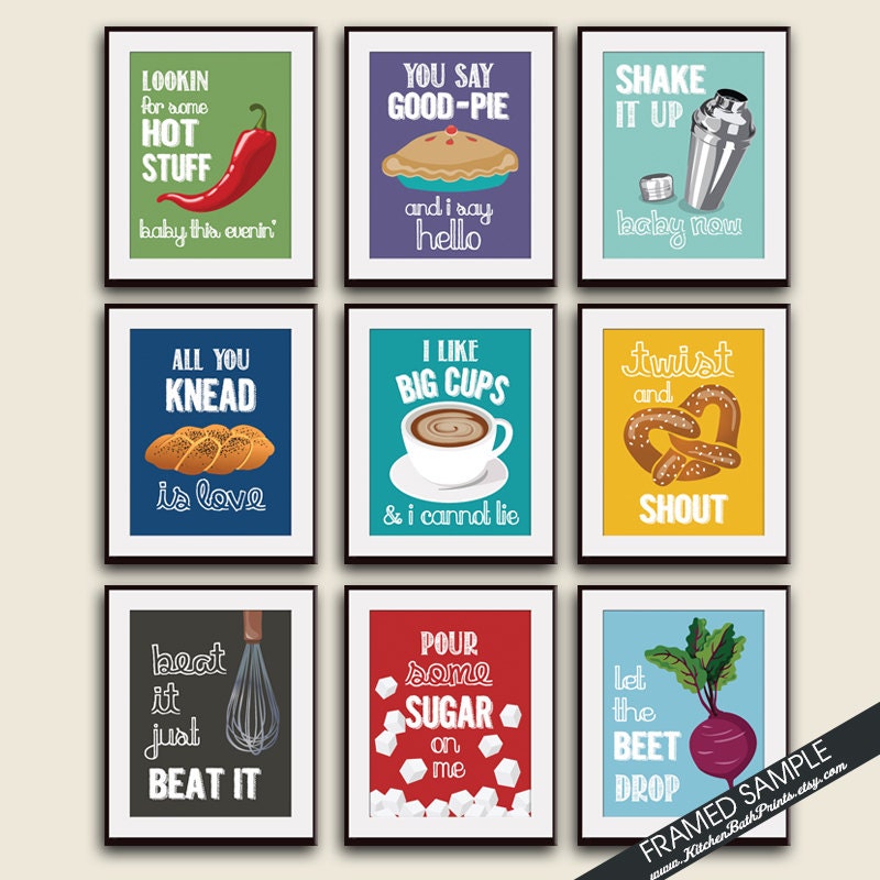 View Detail Funny Kitchen Song Series Set of 9 Art Prints Featured in Interior Project