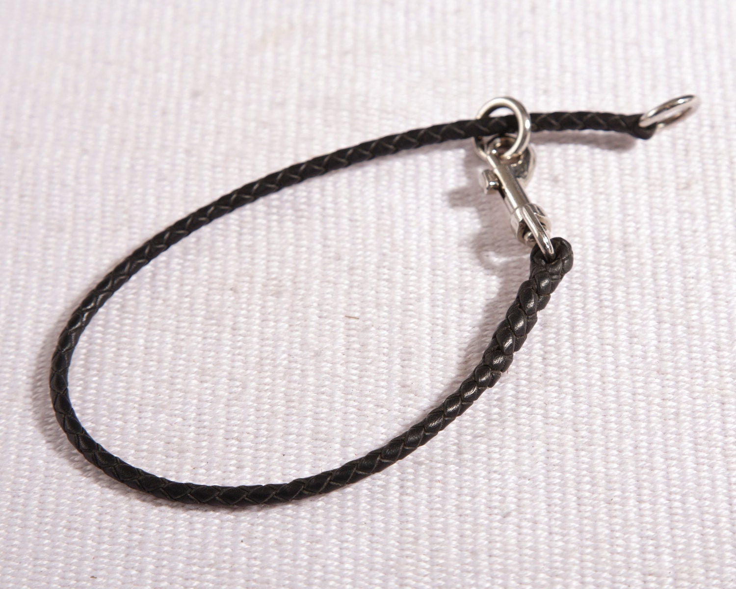 Kangaroo leather braided clip collar 13 Black by BestInShowLeads