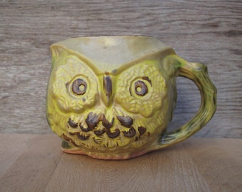 Vintage Owl Coffee Cup Mug - Bennet Welsh Pacific Stoneware Pottery