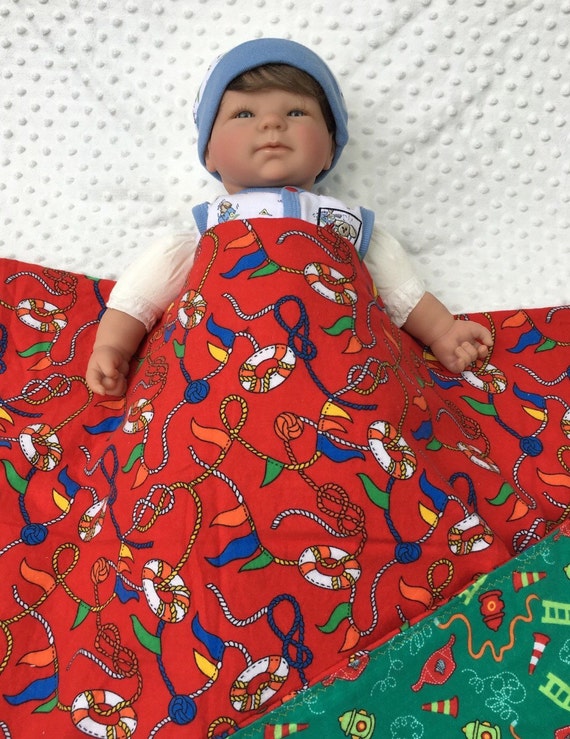 Baby blanket Large double sided flannel by Bowsbandsandbabies