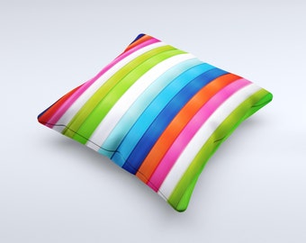 Neon ColorBar Planks ink-Fuzed Decorative Throw Pillow