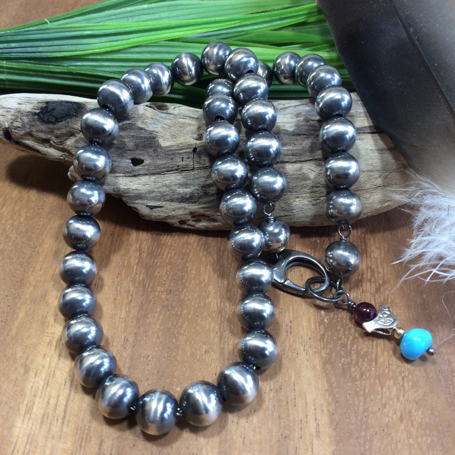 Navajo Pearls 10mm Sterling 18 inch Oxidized Sterling by IsaStone