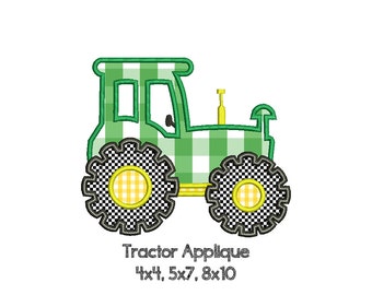 FARM TRACTOR Appliqué Design - Machine Embroidery - Instant Download Digital File - Multiple Sizes