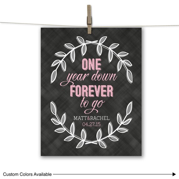 One Year Down Forever to Go 1st Anniversary by WillowLanePrints