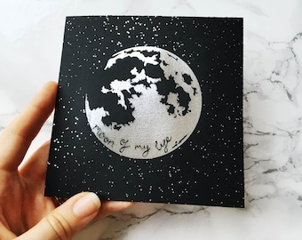 Game of Thrones Card / Moon of my Life / Silver Foil Print / Moon Art / Card for Boyfriend / Card for Girlfriend / Gifts for Partner / GOT