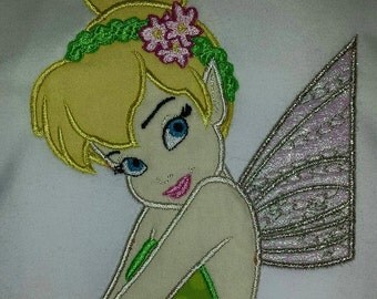 Tinkerbell Tink Tinker Bell Bust Custom Disney Applique Birthday