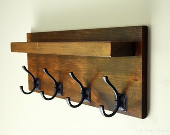 Everyday Rustic Coat Rack with Shelf