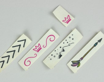 Custom fabric labels, natural label, designer t-shirt label, 15pcs with Direct full-color printing on fabric