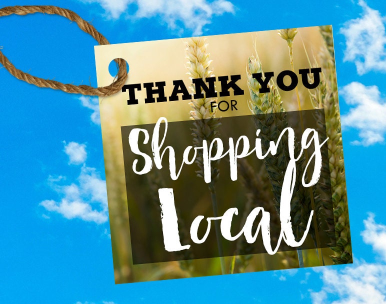 THANK YOU for Shopping Local 2x2 product tags print