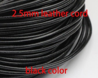 2.5mm leather cord,genuine leather string cord,real leather cord,black leather cord,black cord,1yard,5yard,10yard,50yardround leather cord