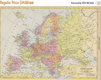 1950s europe map | Etsy