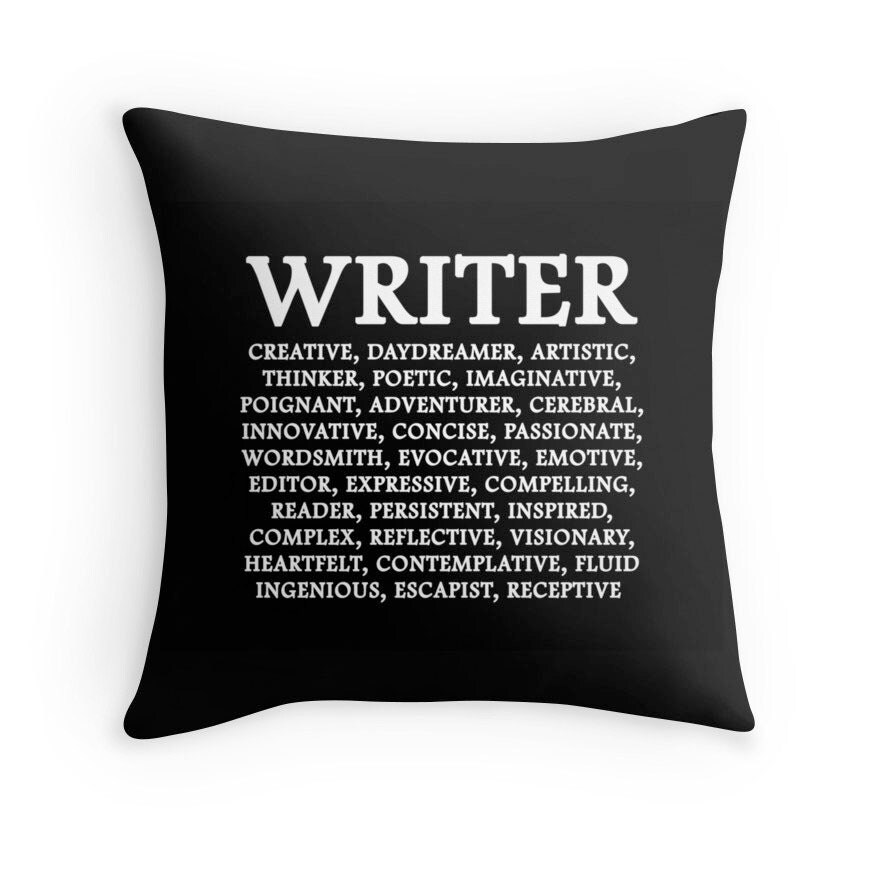 Writer Pillow Write Pillow Writing Pillow Writer Throw