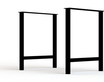H Frame Legs. 1.5" Square Tube. Dining table - Conference table - Desk. Powdercoat Finish, DIY Modern Legs. Metal table legs. Set of 2