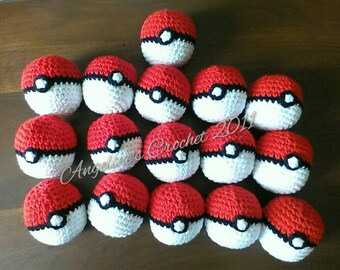 Pokeball, soft pokeball, Pokemon ball, Pokemon, pokeball toy, Pokemon toy, Pokemon gifts, kids toys, crochet pokeball, toys, gift for kids