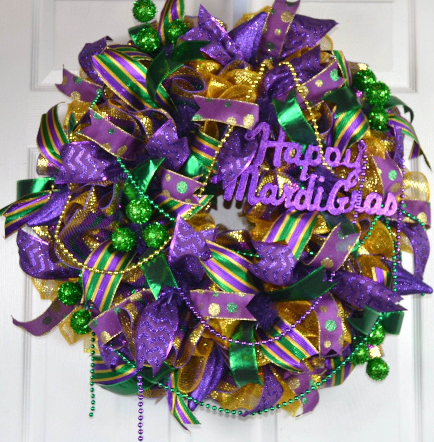 Mardi Gras Wreath Mardi Gras Deco Mesh Mardi Gras Front