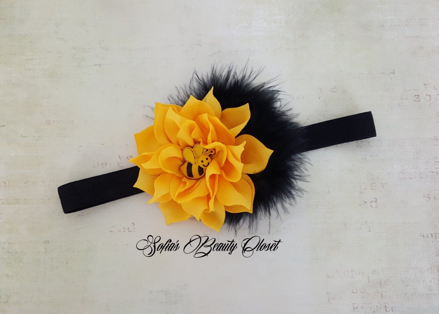 Bumble bee headband. Girls headbands. Yellow headband. Bumble