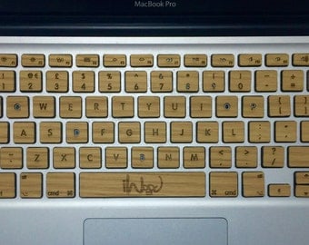 Real OAK Wood MacBook Keyboard Skin, free shipping worldwide