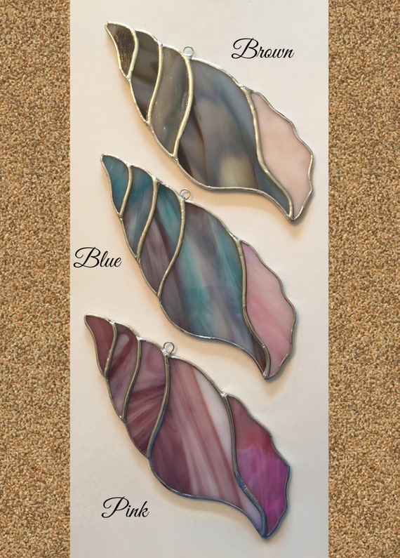 Handmade Stained Glass Large Seashell Suncatcher By Qtsg On Etsy