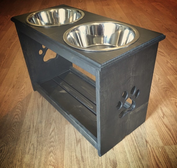 1524 Large Raised Dog Feeder Elevated Feeding by KEJwoodworks