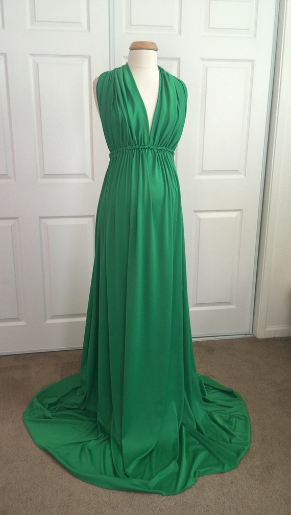 Emerald Green Jersey Maternity Infinity Gown by BoutiqueByAgnes