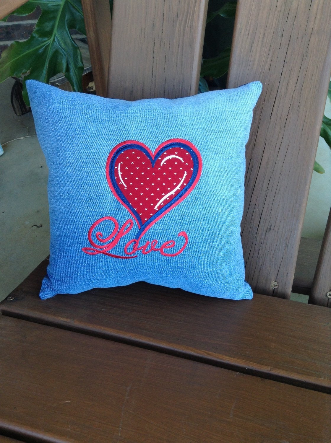 Red Heart 'Love' Pillow by DesignsbyDennyse on Etsy