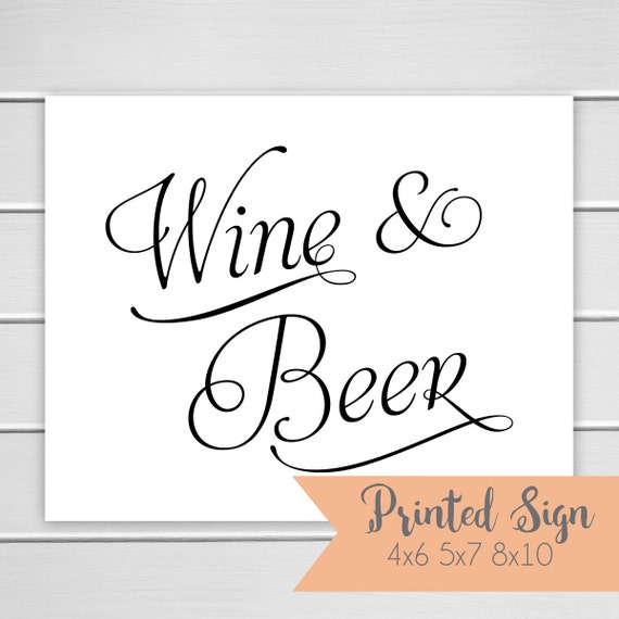 Wine & Beer Bar Wedding Sign Bar Wedding Signage Wedding