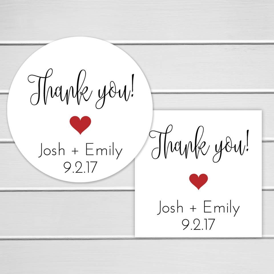 Wedding Thank you Stickers Personalized Wedding Stickers