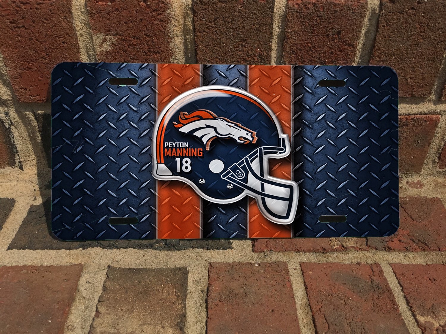Custom Denver Broncos Aluminum License Plate