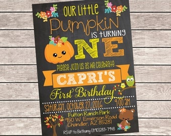 Our Little Pumpkin is Turning One Invitation