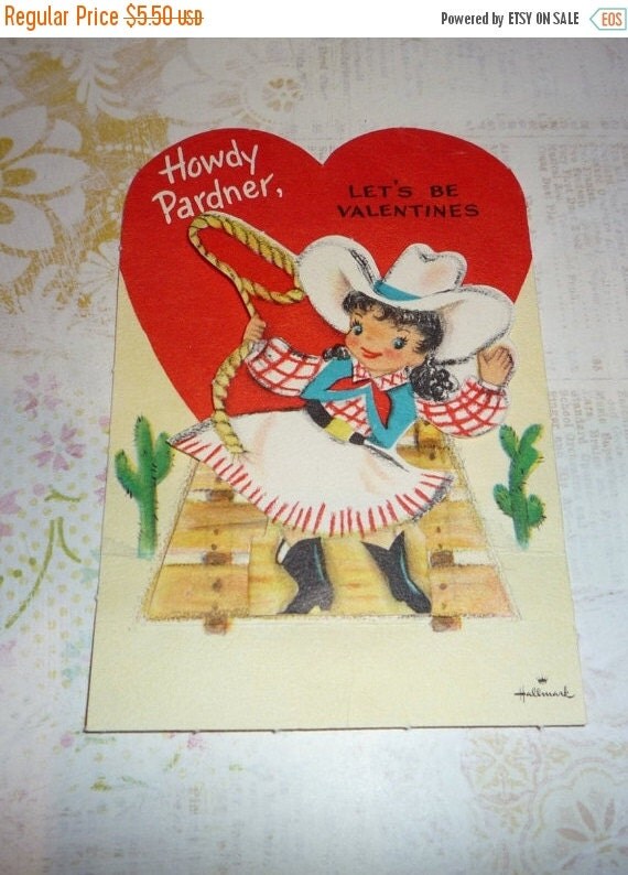 Valentines Day Vintage Cowboys Cowgirls Indians Cards | Valentine's Day ...