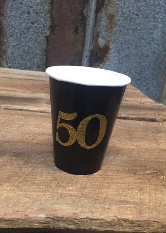Items similar to 50th Birthday or 50th Anniversary Cups and Napkins ...