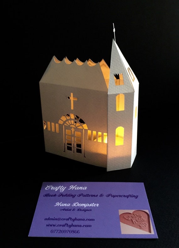 Papercutting Template 3D Church single sheet of A4 JPeg