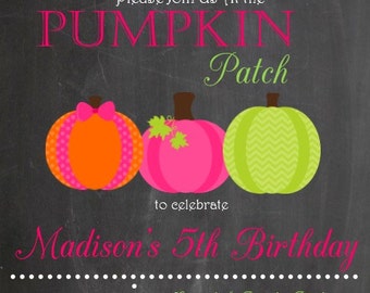 Birthday Girl Pumpkin Patch Birthday Invitation