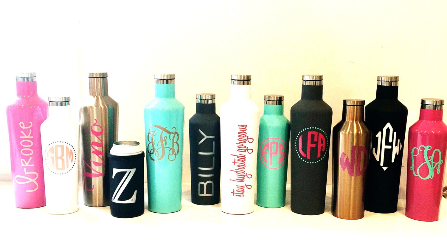 Personalized 16 oz Corkcicle canteen. Monogram or name