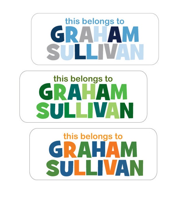 School Name Stickers 30 Personalized Waterproof Stickers for