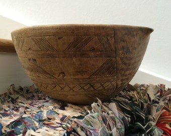 Wooden Bowl from Morocco - Moroccan vintage wooden Bowl