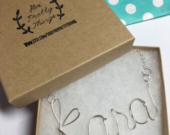 Custom Wire Name Necklace-Gold or Silver Plate