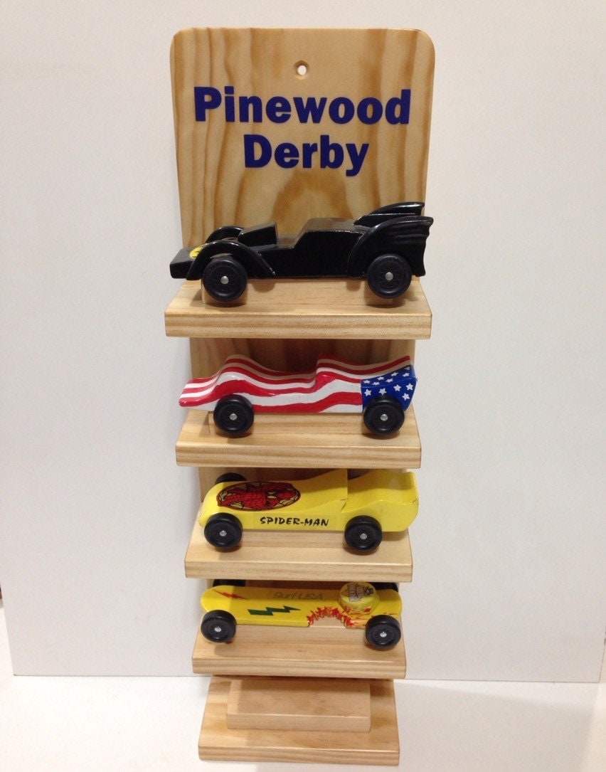 Pinewood Derby Car Five Shelf Display CubScout GirlScout