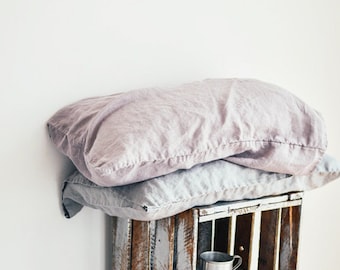 Set of 2 / 20"x26" (50x65 cm) STANDARD / Set of 2 washed linen pillowcases / 25 colors