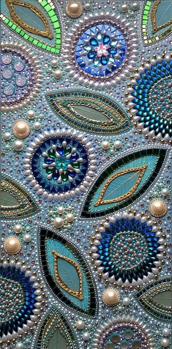 Canvas Wall Art Decorative Rhinestone Gem Mixed Media