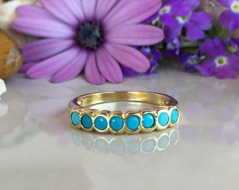 20% off-SALE!! Turquoise Ring - Sleeping Beauty Turquoise - December Ring - Gold Ring - Turquoise Jewelry - Simple Ring - Gemstone Band