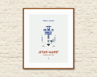 STAR WARS - Minimalist Posters, Star Wars Poster, R2D2, Luke Skywalker, Han Solo, Darth Vader, Movie Poster, Alternative Poster