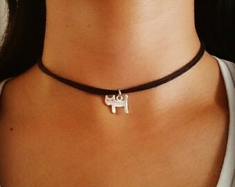 Cat Choker, Cat Necklace, Cat Jewelry, Cat Jewellery, Cat Lover Gift, Bohemian Jewelry, Grunge Jewelry, Gift for Her, 90s Choker Jewelry