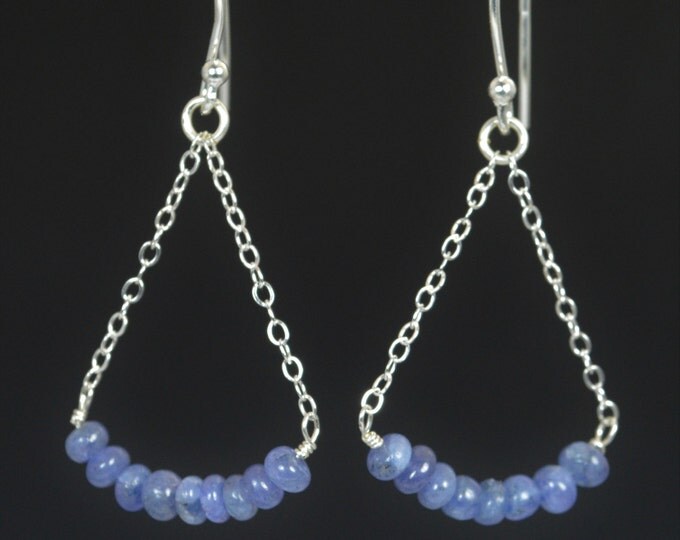 Sapphire Earrings, Delicate Earrings, Gold Earrings, Sterling Earrings, Rose Earrings, Copper, Dangle Earrings, Gemstone, Blue Earring